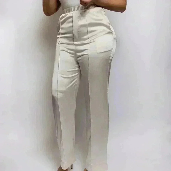 Not Today Off-White Satin Pant - Picture 1 of 3